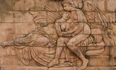 brown painting of nude man and woman thumbnail