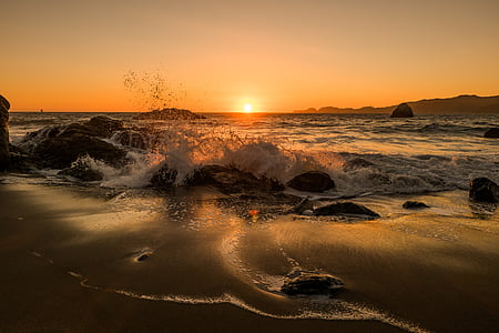 sea shore photography during sunset thumbnail