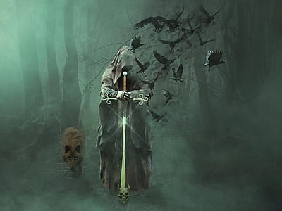 man holding a sword game wallpaper thumbnail