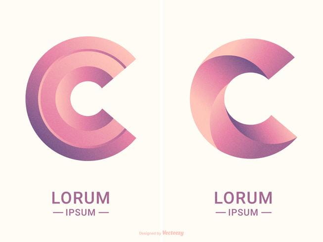Abstract Letter C Typography Vector Logo Design Templates Svg Ai File Free Graphics Uihere