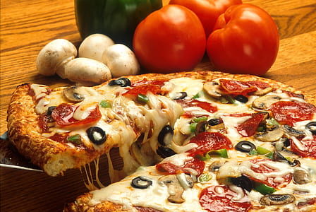 Pizza on table thumbnail