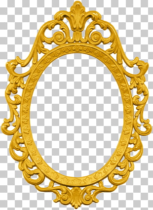 Frames Gold Oval Decorative Arts Ornament Mirror Oval Brown