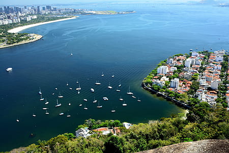 aerial photography of boats near urban area during daytime thumbnail
