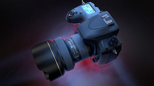 black Nikon DSLR camera thumbnail