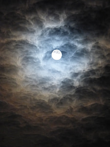 cloudy night sky showing full moon thumbnail