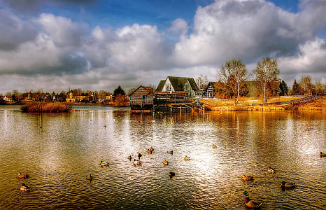brown wooden house beside the body of water thumbnail