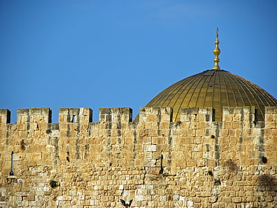 brown brick wall with mosque at daytime thumbnail
