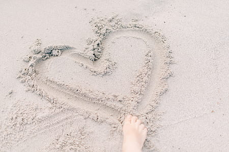 person right foot on brown sand thumbnail