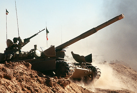 Kuwait M-84 tank during Operation Desert Shield during the Gulf War thumbnail