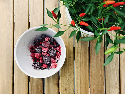 berries in white ceramic bowl thumbnail