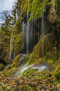 waterfalls under white sky thumbnail