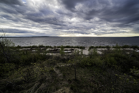 Scenic landscape under the clouds at Lesser Slave Lake thumbnail