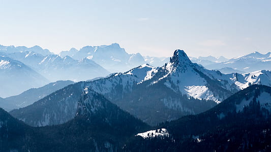 aerial photo of mountain covered with snow thumbnail
