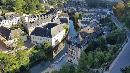 top view of beige and gray painted buildings thumbnail