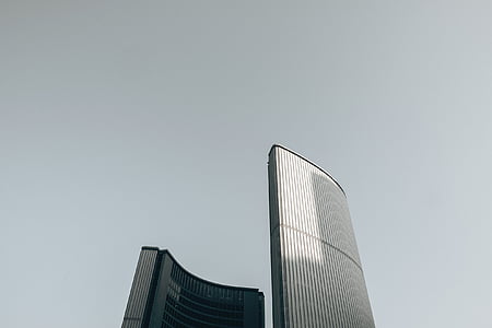 worm's-eye-view of gray concrete building thumbnail