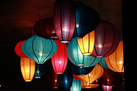 assorted-color pendant lamps thumbnail