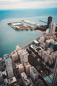 City Buildings Near Body of Water thumbnail