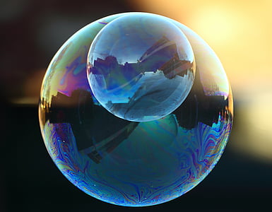 macro photography of iridescent bubble thumbnail
