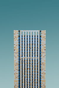 yellow and blue tiles wall with green background thumbnail