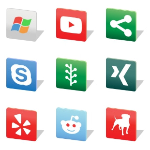 Social Media 3D Volume 1 svg vector icon sets