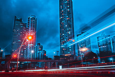 city, road, lights, night thumbnail