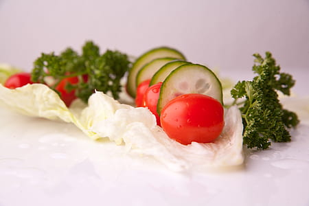 vegetable salad on white surface thumbnail