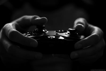 Gray Scale Image of Xbox Game Controller thumbnail
