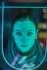 woman wearing brown scarf thumbnail