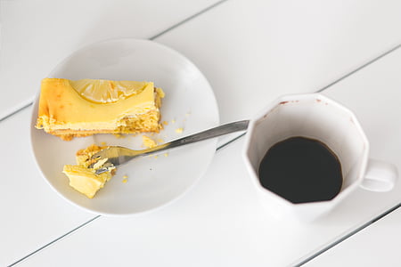 white coffee cup beside plate thumbnail