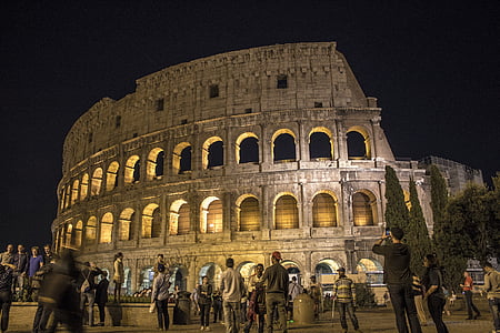The Colosseum, Rome, Italy during nighttime thumbnail