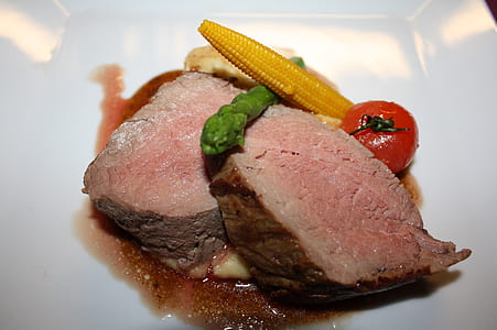 grilled meat with corn, pepper, and tomato thumbnail