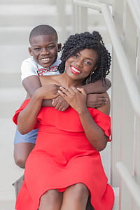 Photo of Boy Hugging His Mom thumbnail