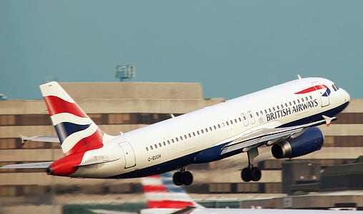 White British Airways Taking Off the Runway thumbnail