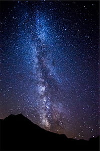 mountain range under starry sky thumbnail