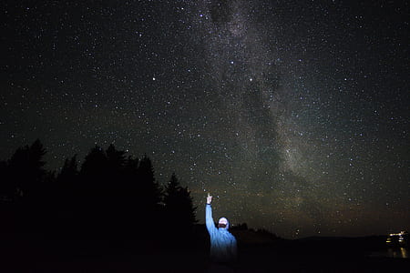 person using middle finger under sky full of stars thumbnail