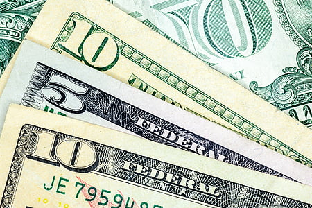 two 10 and 5 U.S. dollar banknotes thumbnail