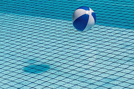 white and blue inflatable pool ball thumbnail