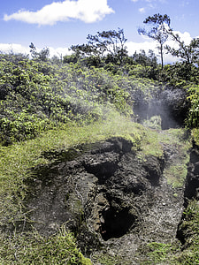 Steam Plumes on Crater at Hawaii Volcanoes National Park thumbnail