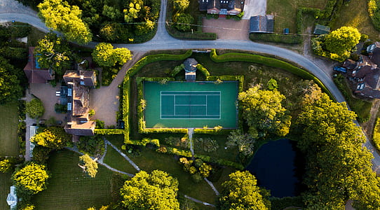 bird's eye view of tennis court thumbnail