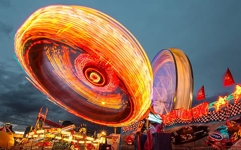 timelapse photography of a carnival ride thumbnail