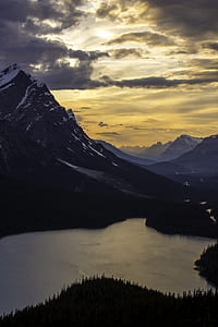 lake beside mountains during golden hour thumbnail