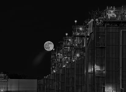 black-and-white, city, dark, building thumbnail