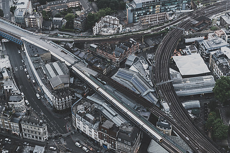 aerial photography of city highway at daytime thumbnail