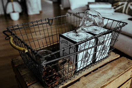 Diamond lightbulbs in a metal basket thumbnail