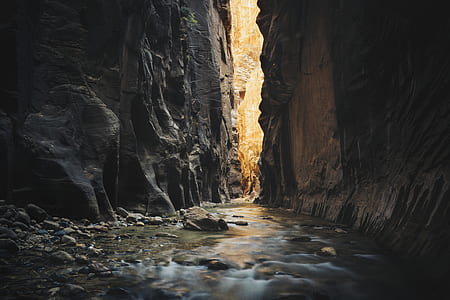 body of water between rocks thumbnail