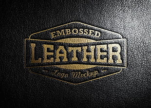 Leather Stamping Logo MockUp psd file
