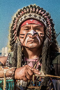 Native American Indian holding bow thumbnail