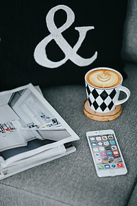 Resting with magazines and cup of coffee thumbnail