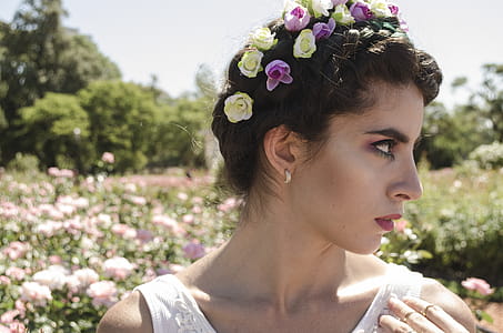 Close Up Photo of Woman With Floral Headband thumbnail