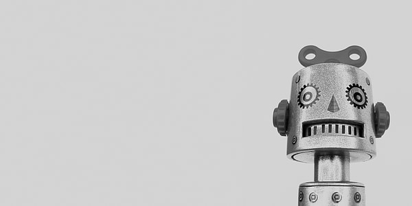 grayscale photo of robot thumbnail